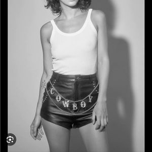 Understated Leather Cowboy Rhinestone Belt